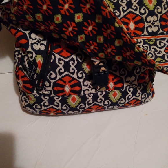 Vera Bradley large Paisley Quilted Briefcase Laptop Messenger Bag Work Office - Picture 5 of 9